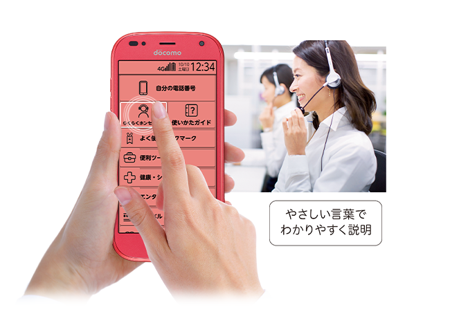 ドコモ らくらくスマートフォン F-42Aの画面