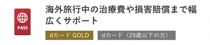 dカード GOLDの海外保証