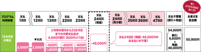 いつでもカエドキプログラム 1~22か月目利用