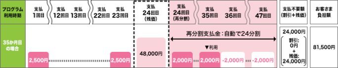 いつでもカエドキプログラム 再分割支払23回目