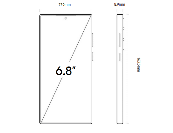 Galaxy S22 Ultraのサイズ