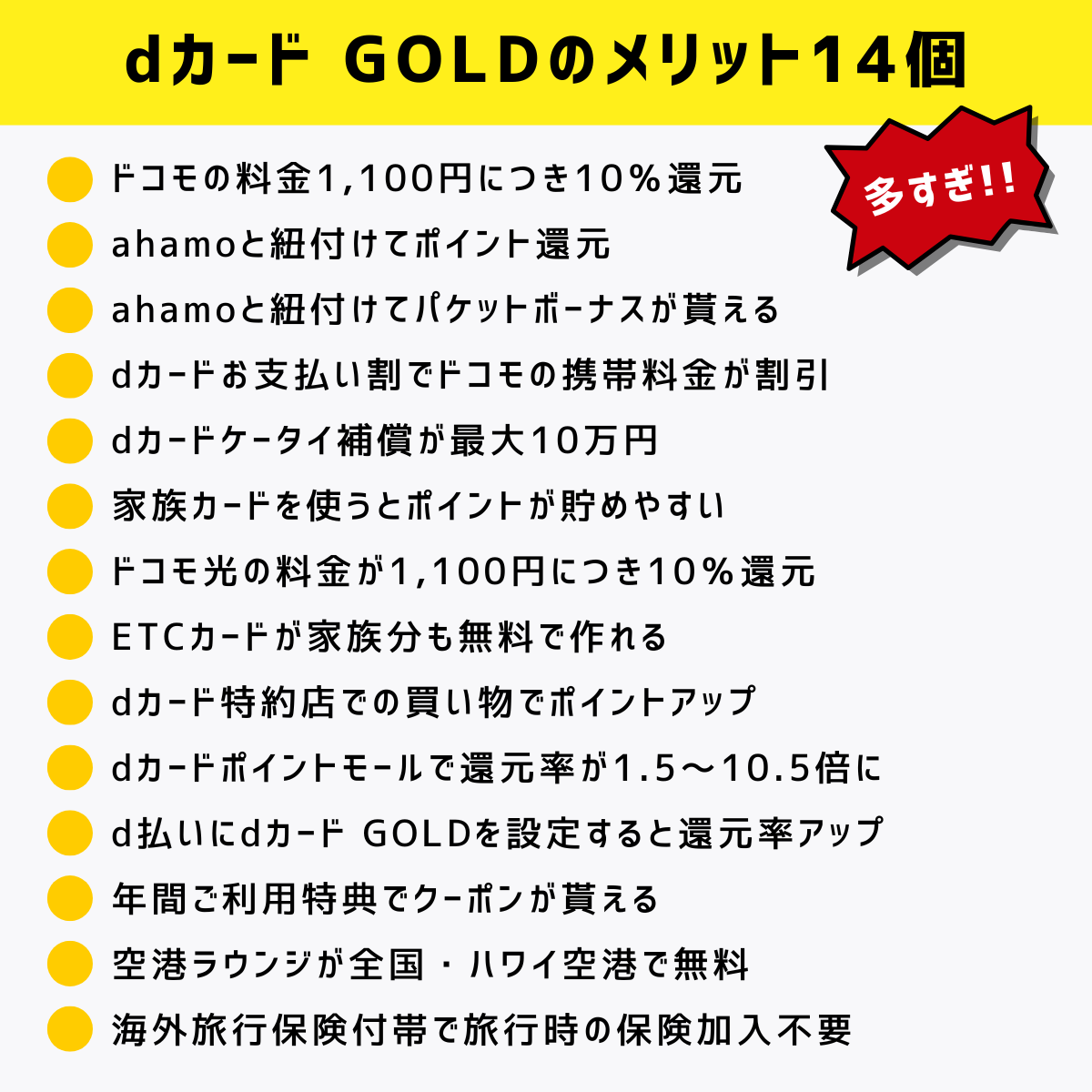 dカード GOLDのメリット