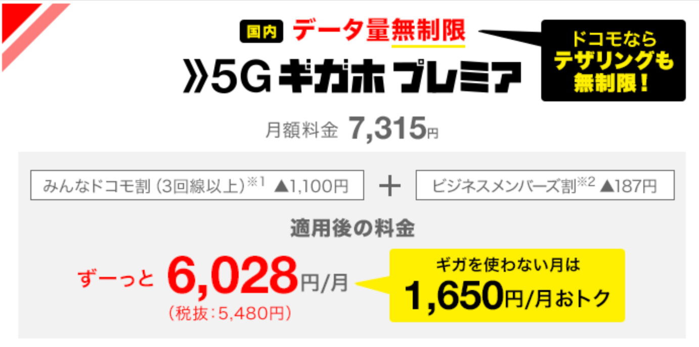 ビジネス向け 5Gギガホプレミア