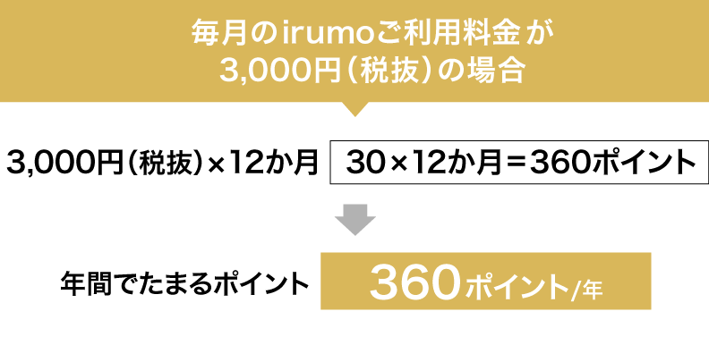 irumo利用料金で貯まるdポイント