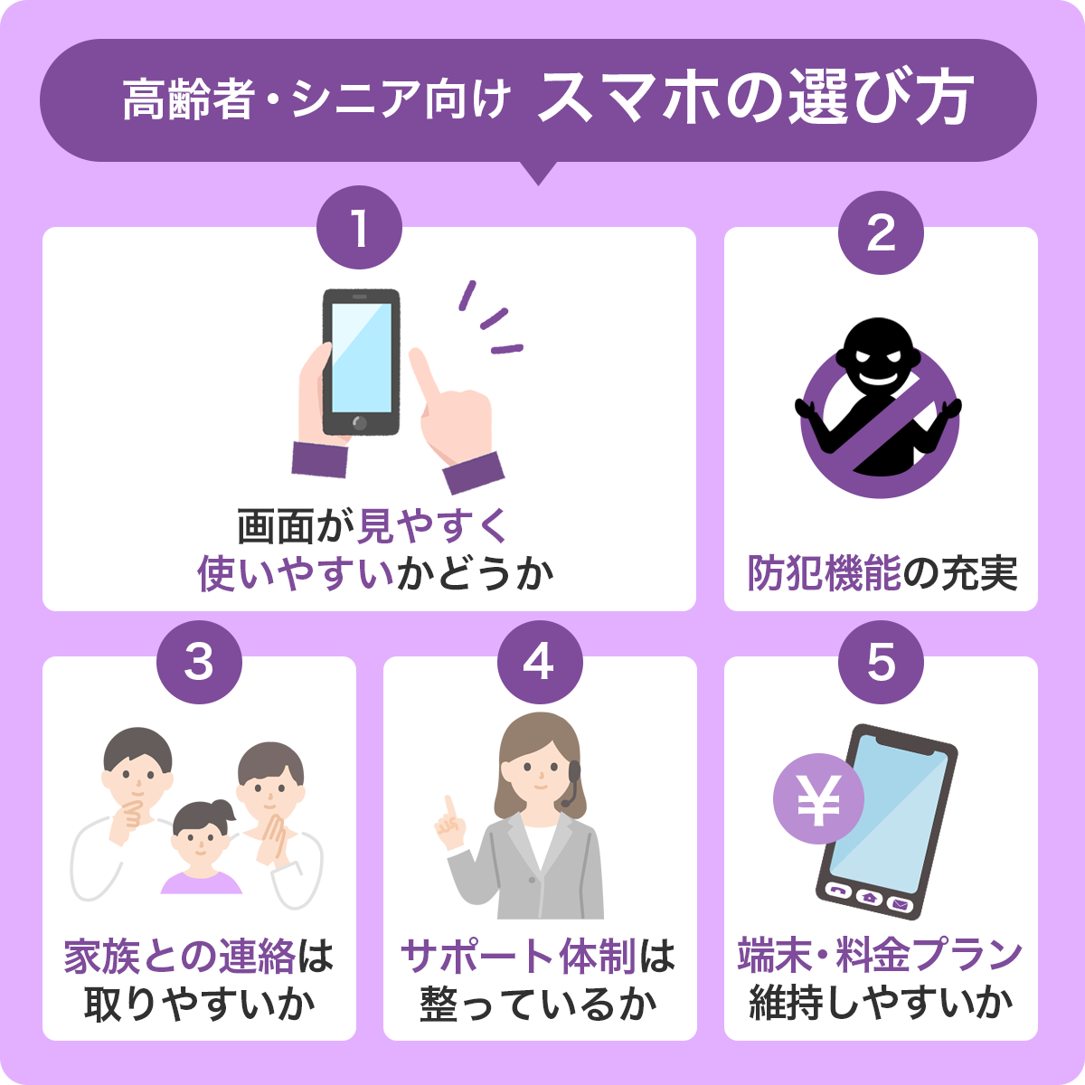 高齢者・シニア向けスマホの選び方