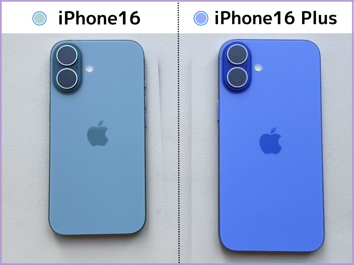 iPhone16とiPhone16 Plusの実機