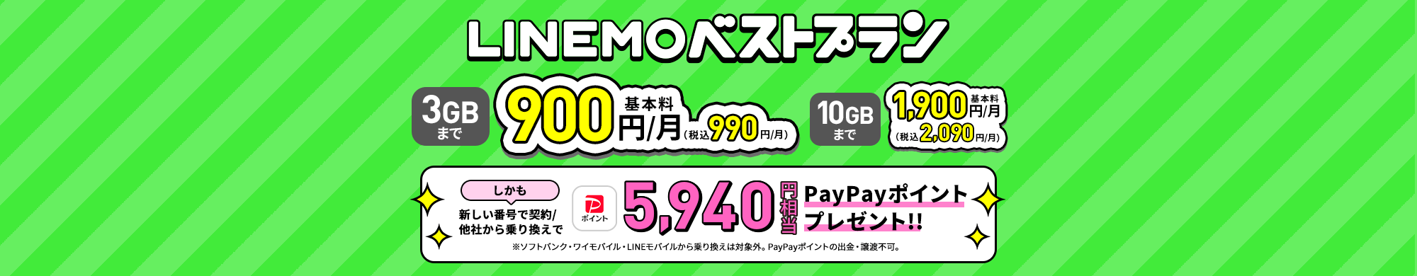 LINEMOベストプラン対象！PayPayポイントプレゼントキャンペーン