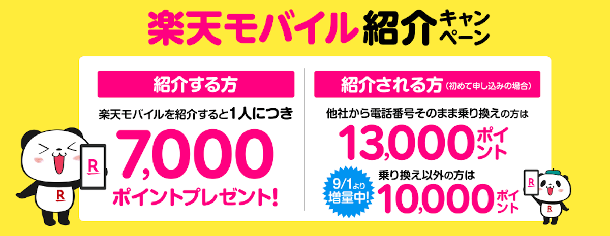 楽天モバイル紹介キャンペーン