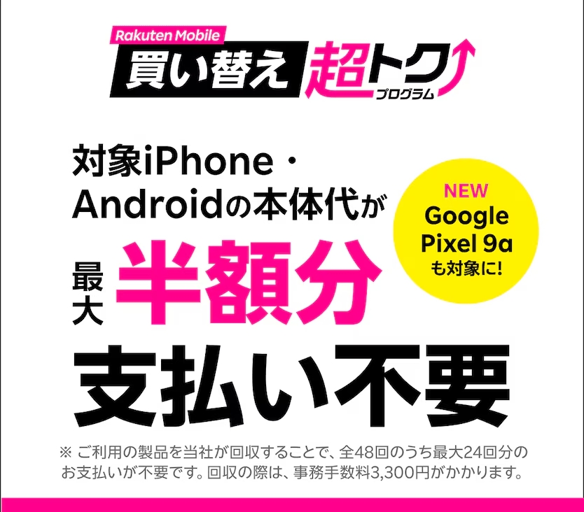 楽天モバイル買い替え超トクプログラム