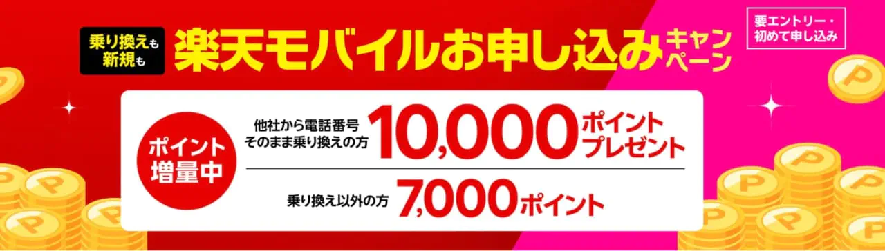楽天モバイル初めてお申し込みでポイントプレゼント！