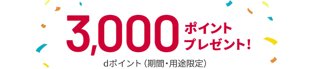 特典3：5回以上の決済で3,000ポイントプレゼント