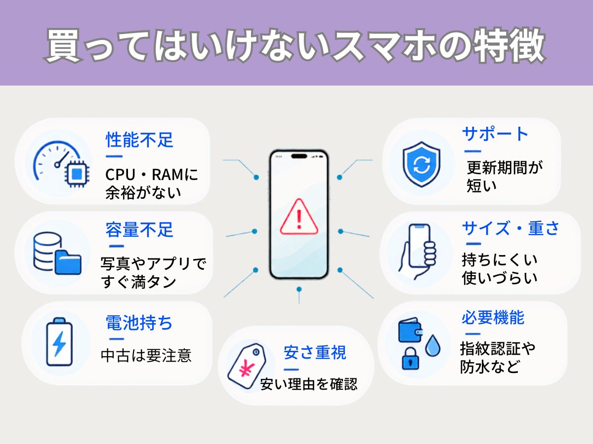 買ってはいけないスマホの特徴