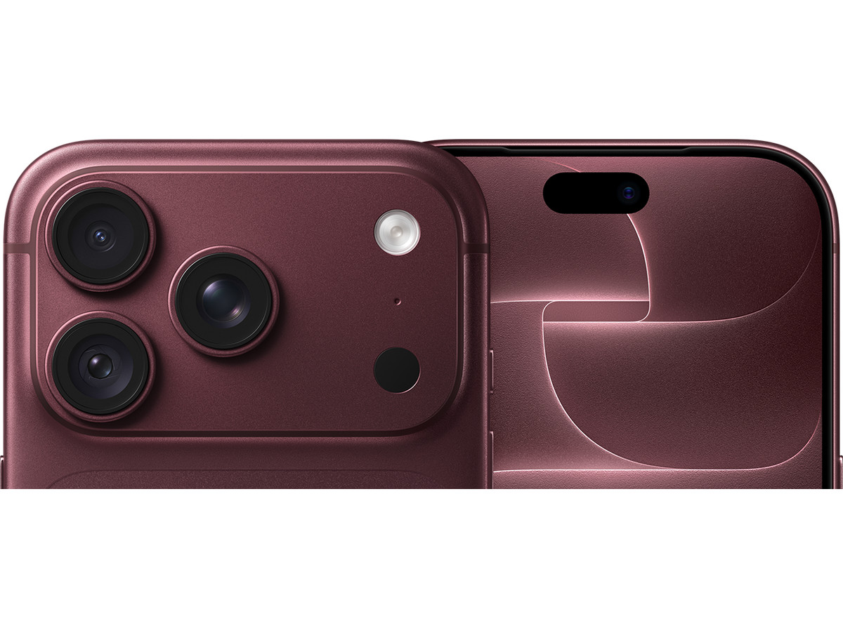 iPhone18 Proのバーガンディ（新色）の前面と背面